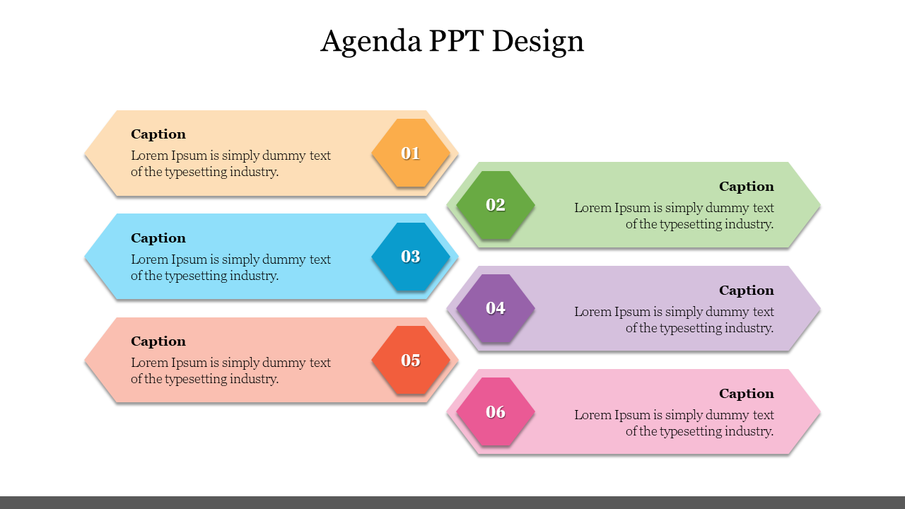 6 Noded Agenda PPT Design Template and Google Slides